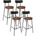 Kit 04 Banquetas Alta Bar Cozinha Sala De Jantar Milão L02 Couríssimo Preto Marrom - Lyam Decor