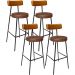 Kit 04 Banquetas Alta Bar Cozinha Sala De Jantar Milão L02 Couríssimo Whisky Marrom - Lyam Decor