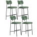 Kit 04 Banquetas Alta Bar Cozinha Sala De Jantar Preto Elira L02 Couríssimo Verde - Lyam Decor