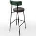 Kit 04 Banquetas Alta Bar Cozinha Sala Jantar Milão L02 Facto Verde Musgo Linho Chumbo - Lyam Decor
