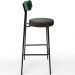 Kit 04 Banquetas Alta Bar Cozinha Sala Jantar Milão L02 Facto Verde Musgo Linho Chumbo - Lyam Decor
