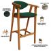Kit 04 Banquetas Alta Cozinha Bancada Bar Sala de Jantar Fixa Cecília L02 Suede Verde Musgo - Lyam