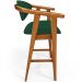 Kit 04 Banquetas Alta Cozinha Bancada Bar Sala de Jantar Fixa Cecília L02 Suede Verde Musgo - Lyam