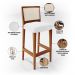 Kit 04 Banquetas Alta Cozinha Sala De Jantar Encosto Tela Branco Zion L02 Facto Branco - Lyam Decor