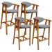 Kit 04 Banquetas Alta Para Cozinha Bancada Bar Sala de Jantar Fixa Cecília L02 Bouclê Cinza - Lyam