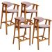 Kit 04 Banquetas Alta Para Cozinha Bancada Bar Sala de Jantar Fixa Cecília L02 Bouclê Rosê - Lyam