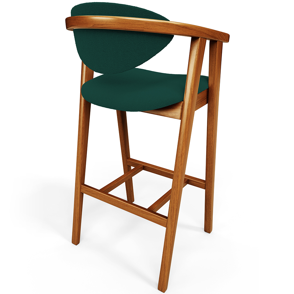 Kit 04 Banquetas Alta Para Cozinha Bancada Bar Sala de Jantar Fixa Cecília L02 Bouclê Verde - Lyam