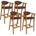 Kit 04 Banquetas Alta Para Cozinha Bancada Bar Sala de Jantar Fixa Cecília L02 Suede Marrom - Lyam