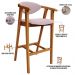 Kit 04 Banquetas Alta Para Cozinha Bancada Bar Sala de Jantar Fixa Cecília L02 Suede Rosê - Lyam