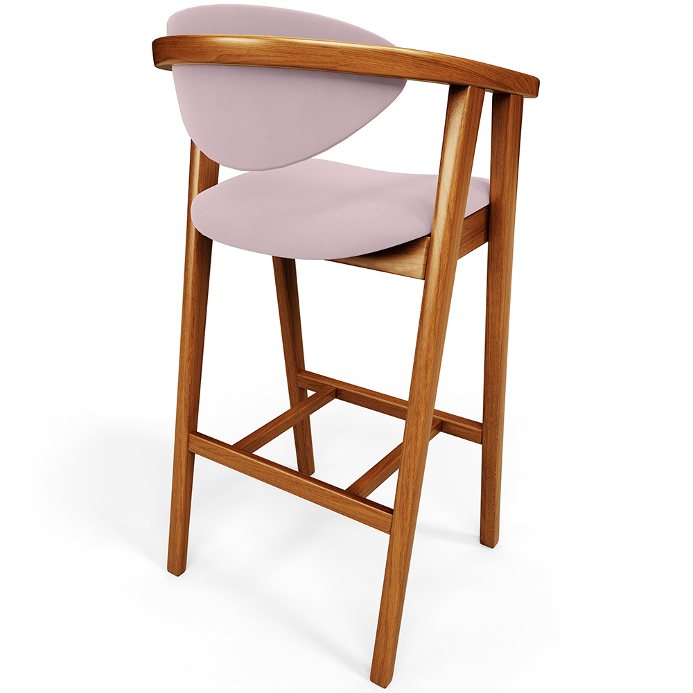 Kit 04 Banquetas Alta Para Cozinha Bancada Bar Sala de Jantar Fixa Cecília L02 Suede Rosê - Lyam
