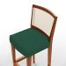 Kit 04 Banquetas Alta Para Cozinha Encosto em Tela Branco Zion L02 Suede Verde Musgo - Lyam Decor