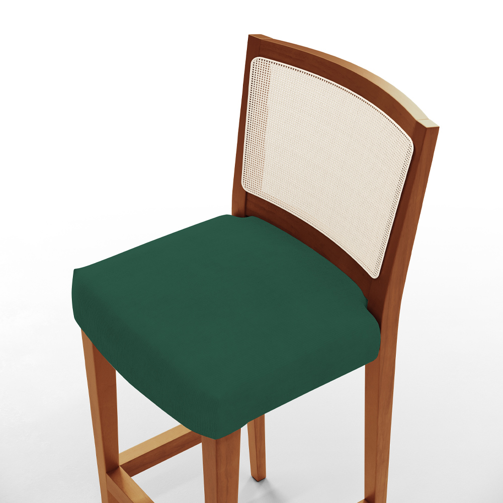 Kit 04 Banquetas Alta Para Cozinha Encosto em Tela Branco Zion L02 Suede Verde Musgo - Lyam Decor