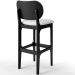Kit 04 Banquetas Alta Para Cozinha Madeira Fixa Betta L02 Preto Facto Branco - Lyam Decor
