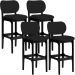 Kit 04 Banquetas Alta Para Cozinha Madeira Fixa Betta L02 Preto Facto Preto - Lyam Decor