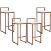 Kit 04 Banquetas Alta Para Cozinha Sala De Jantar Hanna L02 Bronze Corano Branco - Lyam Decor