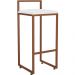 Kit 04 Banquetas Alta Para Cozinha Sala De Jantar Hanna L02 Bronze Corano Branco - Lyam Decor