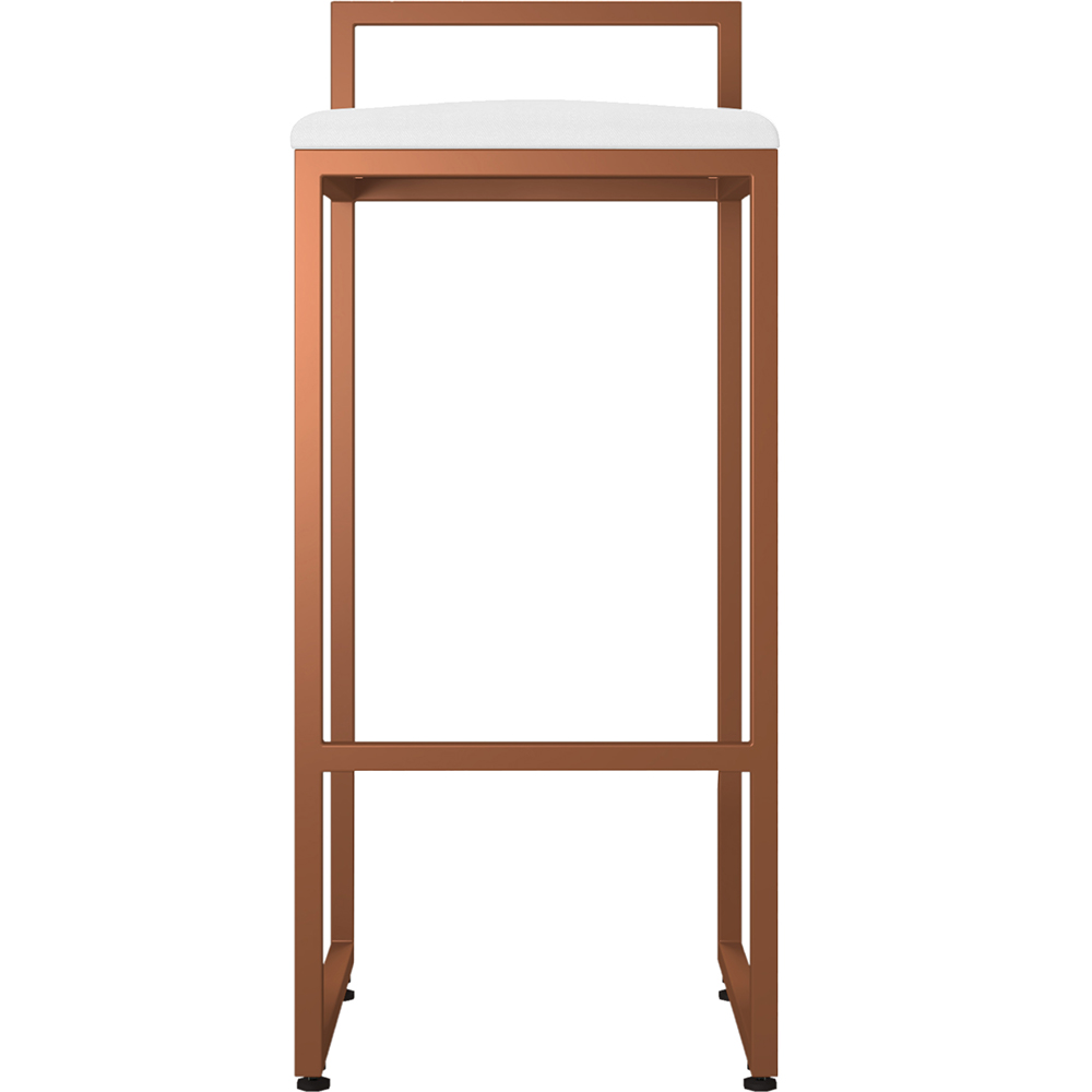 Kit 04 Banquetas Alta Para Cozinha Sala De Jantar Hanna L02 Bronze Corano Branco - Lyam Decor