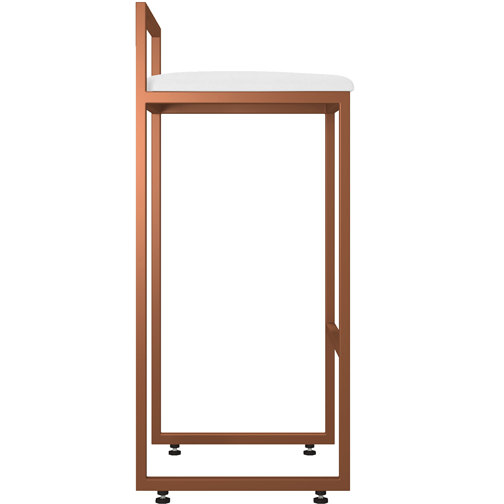 Kit 04 Banquetas Alta Para Cozinha Sala De Jantar Hanna L02 Bronze Corano Branco - Lyam Decor