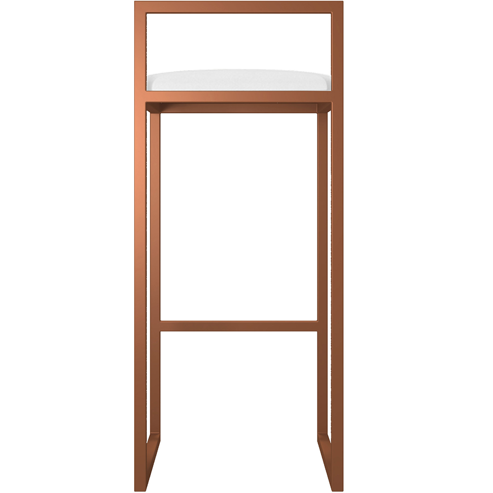 Kit 04 Banquetas Alta Para Cozinha Sala De Jantar Hanna L02 Bronze Corano Branco - Lyam Decor