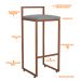 Kit 04 Banquetas Alta Para Cozinha Sala De Jantar Hanna L02 Bronze Corano Cinza - Lyam Decor