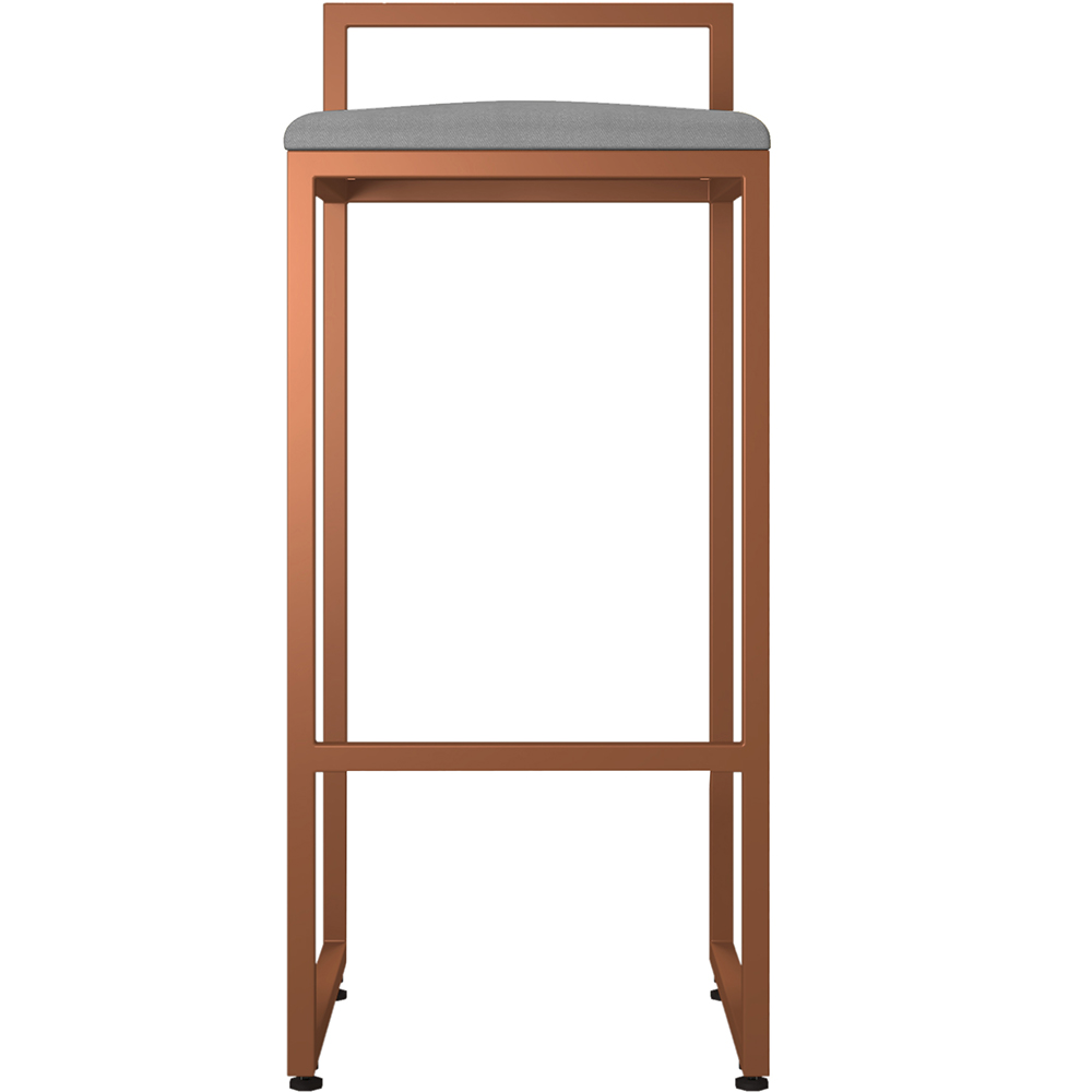 Kit 04 Banquetas Alta Para Cozinha Sala De Jantar Hanna L02 Bronze Corano Cinza - Lyam Decor