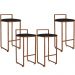 Kit 04 Banquetas Alta Para Cozinha Sala De Jantar Hanna L02 Bronze Corano Preto - Lyam Decor