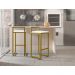 Kit 04 Banquetas Alta Para Cozinha Sala De Jantar Hanna L02 Dourado Corano Branco - Lyam Decor