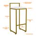 Kit 04 Banquetas Alta Para Cozinha Sala De Jantar Hanna L02 Dourado Corano Branco - Lyam Decor