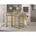 Kit 04 Banquetas Alta Para Cozinha Sala De Jantar Hanna L02 Dourado Corano Cinza - Lyam Decor