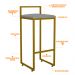 Kit 04 Banquetas Alta Para Cozinha Sala De Jantar Hanna L02 Dourado Corano Cinza - Lyam Decor