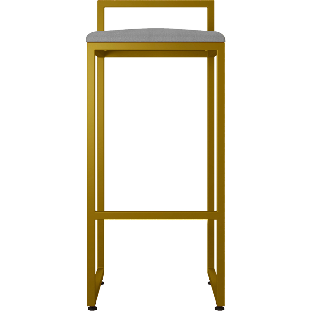 Kit 04 Banquetas Alta Para Cozinha Sala De Jantar Hanna L02 Dourado Corano Cinza - Lyam Decor