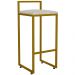 Kit 04 Banquetas Alta Para Cozinha Sala De Jantar Hanna L02 Dourado Linho Bege - Lyam Decor