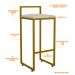 Kit 04 Banquetas Alta Para Cozinha Sala De Jantar Hanna L02 Dourado Linho Bege - Lyam Decor