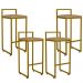 Kit 04 Banquetas Alta Para Cozinha Sala De Jantar Hanna L02 Dourado Linho Bege Escuro - Lyam Decor