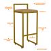 Kit 04 Banquetas Alta Para Cozinha Sala De Jantar Hanna L02 Dourado Linho Bege Escuro - Lyam Decor