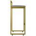 Kit 04 Banquetas Alta Para Cozinha Sala De Jantar Hanna L02 Dourado Linho Cinza Escuro - Lyam Decor