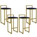 Kit 04 Banquetas Alta Para Cozinha Sala De Jantar Hanna L02 Dourado Suede Azul Marinho - Lyam Decor