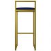 Kit 04 Banquetas Alta Para Cozinha Sala De Jantar Hanna L02 Dourado Suede Azul Marinho - Lyam Decor