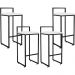 Kit 04 Banquetas Alta Para Cozinha Sala De Jantar Hanna L02 Preto Corano Branco - Lyam Decor