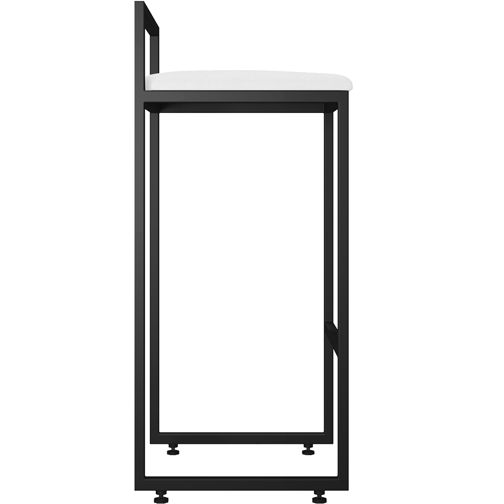 Kit 04 Banquetas Alta Para Cozinha Sala De Jantar Hanna L02 Preto Corano Branco - Lyam Decor