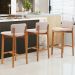 Kit 04 Banquetas Alta Para Cozinha Sala de Jantar Bar Dara L02 Suede Bege - Lyam Decor