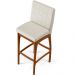 Kit 04 Banquetas Alta Para Cozinha Sala de Jantar Fixa Mila B04 Linho Champagne - Lyam Decor