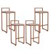 Kit 04 Banquetas Alta Para Cozinha Sala de Jantar Hanna L02 Bronze Linho Bege - Lyam Decor