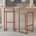 Kit 04 Banquetas Alta Para Cozinha Sala de Jantar Hanna L02 Bronze Linho Bege - Lyam Decor
