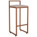 Kit 04 Banquetas Alta Para Cozinha Sala de Jantar Hanna L02 Bronze Linho Bege - Lyam Decor