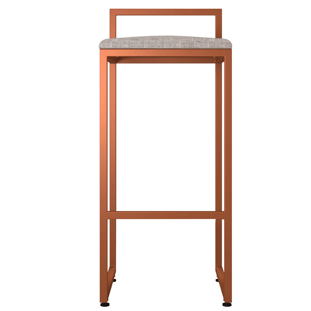 Kit 04 Banquetas Alta Para Cozinha Sala de Jantar Hanna L02 Bronze Linho Bege - Lyam Decor