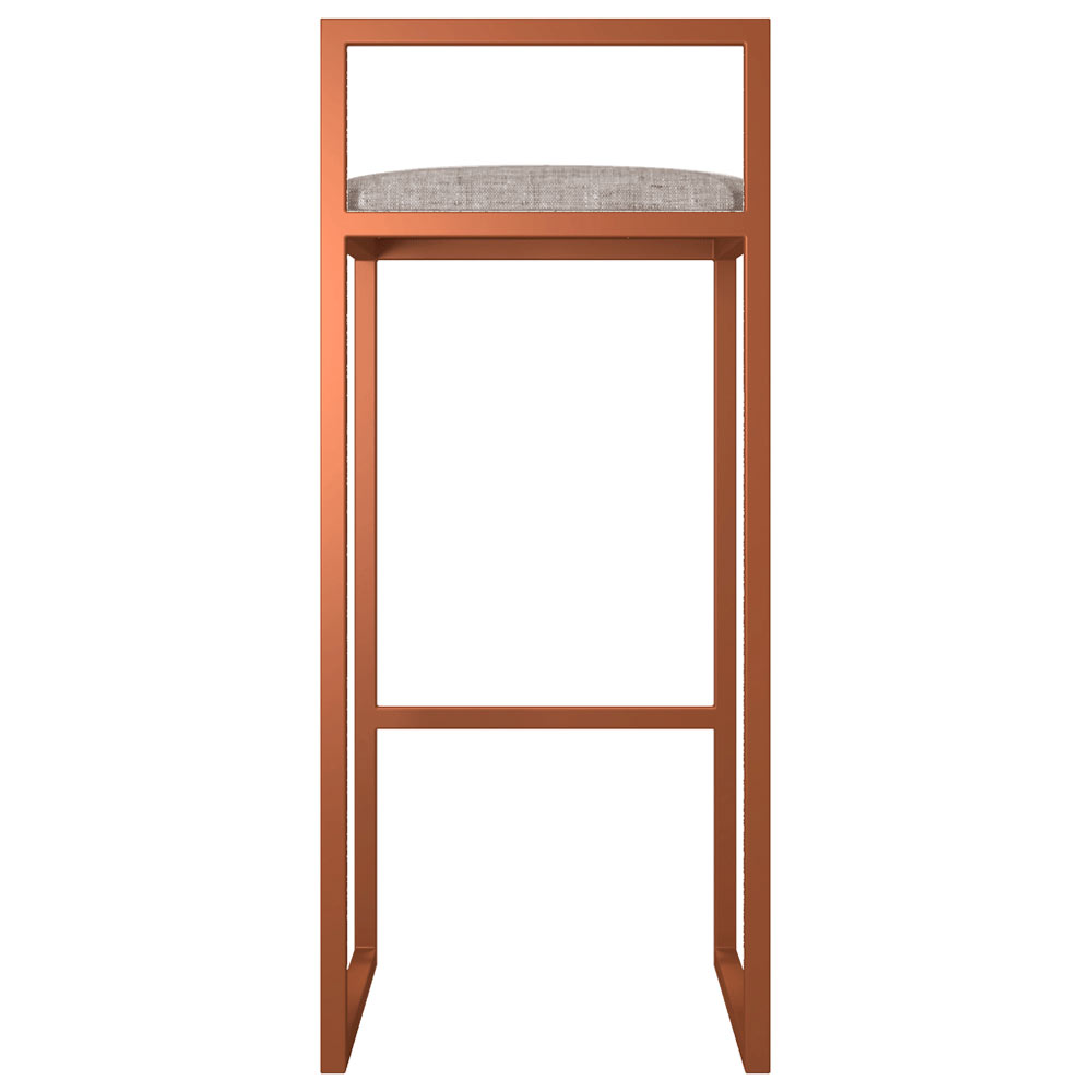 Kit 04 Banquetas Alta Para Cozinha Sala de Jantar Hanna L02 Bronze Linho Bege - Lyam Decor