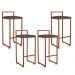 Kit 04 Banquetas Alta Para Cozinha Sala de Jantar Hanna L02 Bronze Linho Chumbo - Lyam Decor