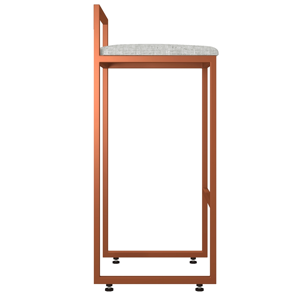 Kit 04 Banquetas Alta Para Cozinha Sala de Jantar Hanna L02 Bronze Linho Cinza - Lyam Decor