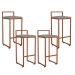 Kit 04 Banquetas Alta Para Cozinha Sala de Jantar Hanna L02 Bronze Linho Cinza Escuro - Lyam Decor
